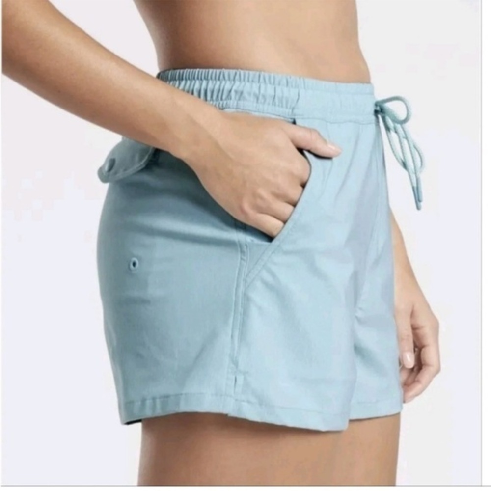 Athleta Marin 5" Board Tie Waist Shorts Aruba Teal + Waterloo Blue Size xxs